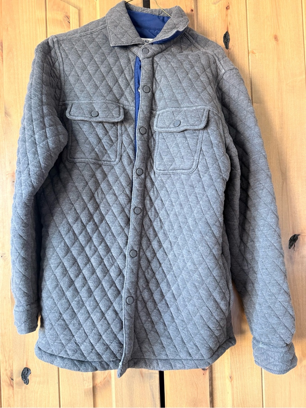 Magellan Outdoors Gray Quilted Snap-Front Jacket